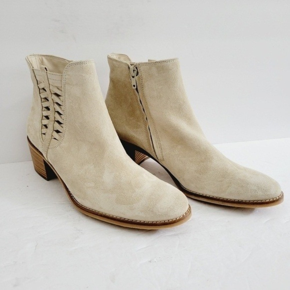 Paul Green Size 9.5 US 7‎ UK Sand Beige Suede Ankle Booties NEW Woven $299